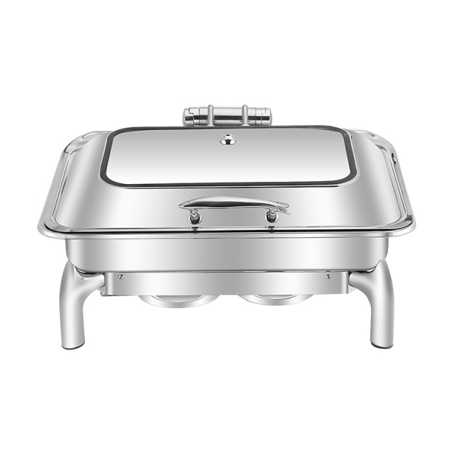 9L Rectangular Stainless Steel Removable Lid Electric Chafing Dish