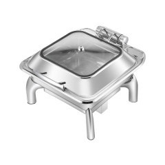 6L Square Stainless Steel Removable Lid Electric Chafing Dish