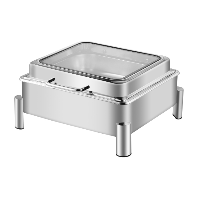 6L  Square round-footed stainless steel electric heating chafing Dish