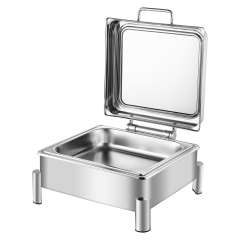 6L  Square round-footed stainless steel electric heating chafing Dish