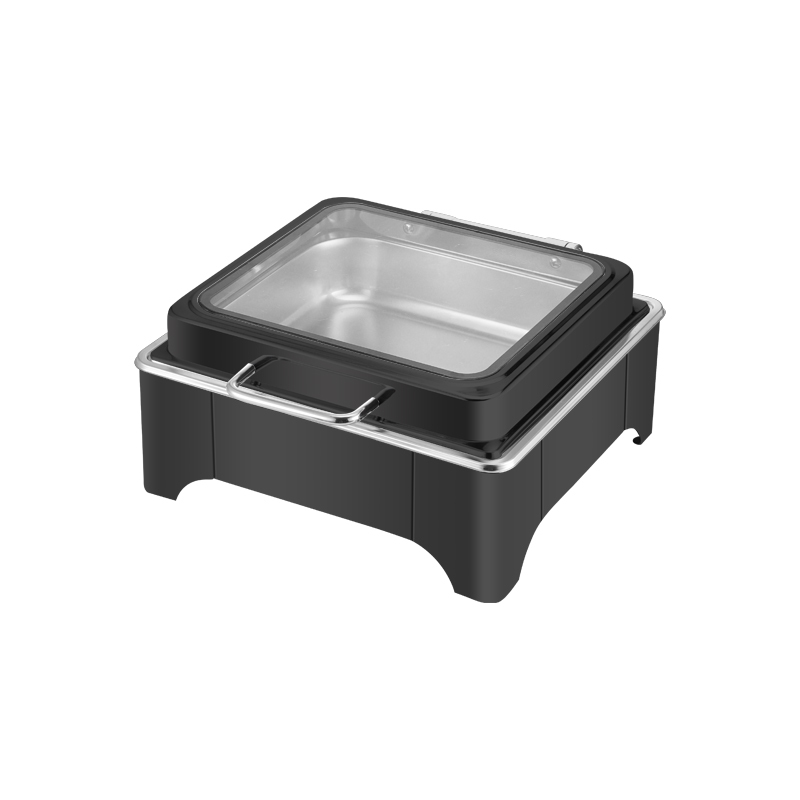 6L Black   Square Stainless Steel Low-Foot Electric Chafing Dish