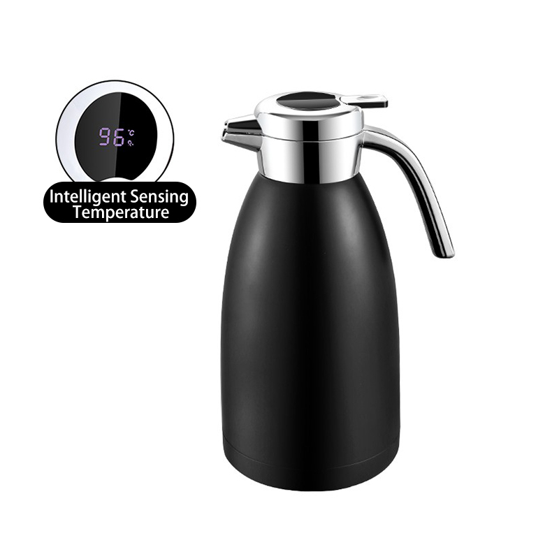 Black  Vacuum Kettle with Temperature Display Lid