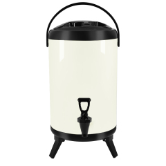 8-12 Liter White Foldable Stainless Steel Milk Tea Bucket with Legs