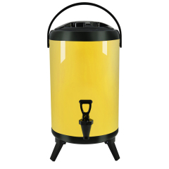 8-12 Liter Yellow  Foldable Stainless Steel Milk Tea Bucket with Legs