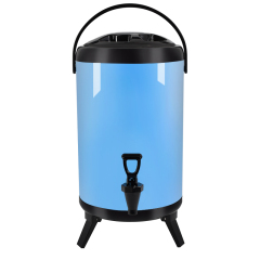 8-12 Liter Blue Foldable Stainless Steel Milk Tea Bucket with Legs