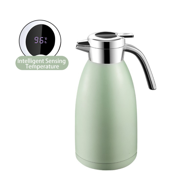 Green Vacuum Kettle with Temperature Display Lid