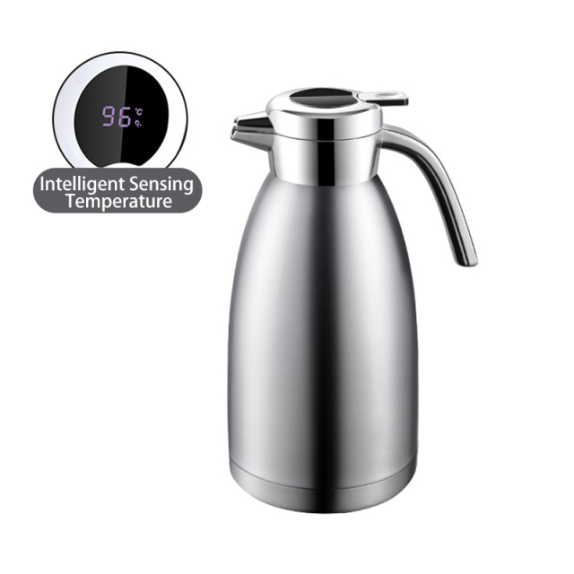 Silver Vacuum Kettle with Temperature Display Lid