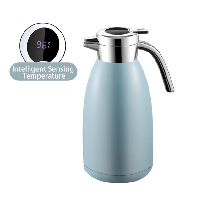 Blue Vacuum Kettle with Temperature Display Lid