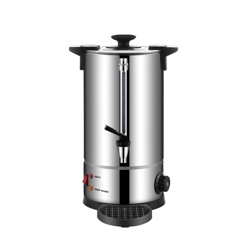 8-50L Type A Double Wall Stainless Steel Coffee Urn with PC Filter, Water Gauge, Temperature Control, Drip Tray, Commercial Buffet Beverage Equipment | Factory Wholesale & OEM Available