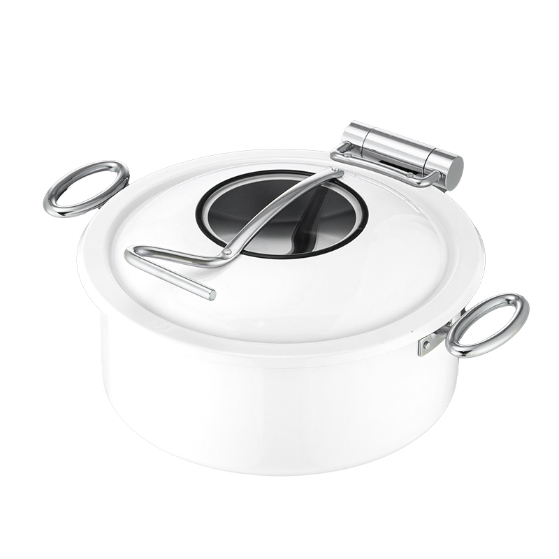 Round  White chafing dish 5.2L