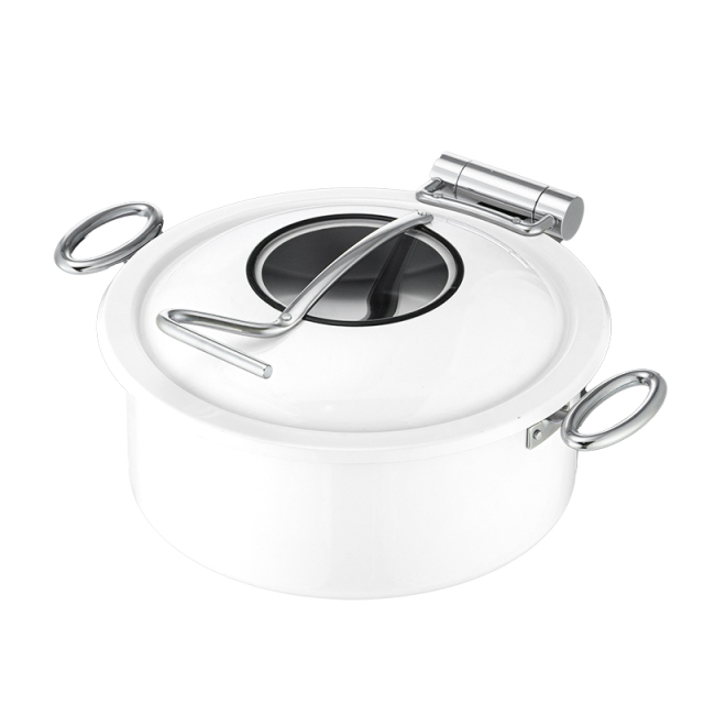 Round  White chafing dish 5.2L