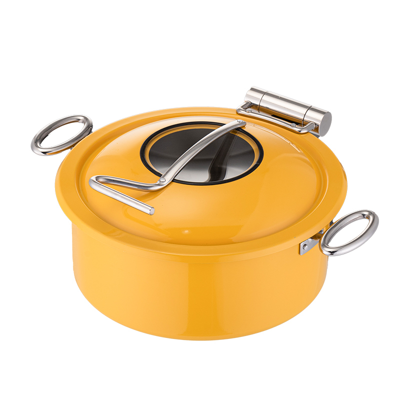 Round Yellow chafing dish 5.2L