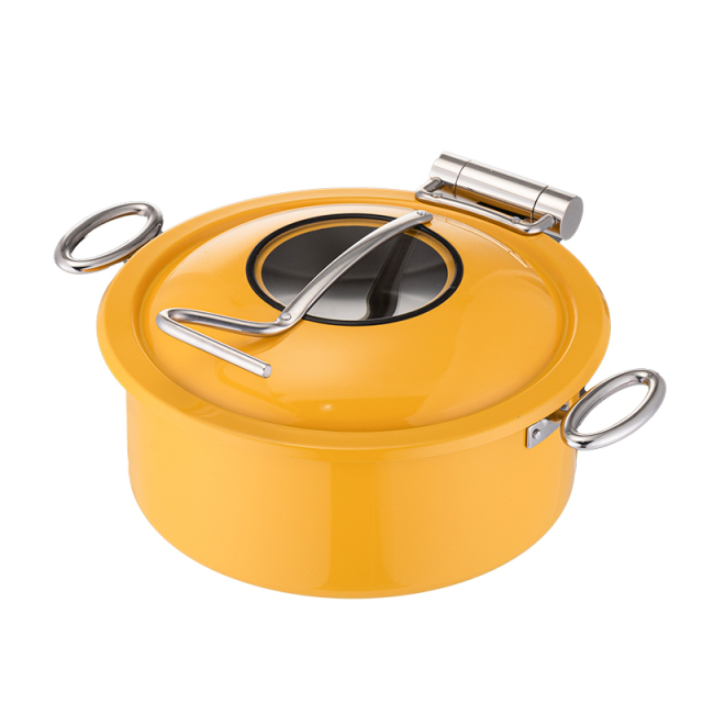 Round Yellow chafing dish 5.2L