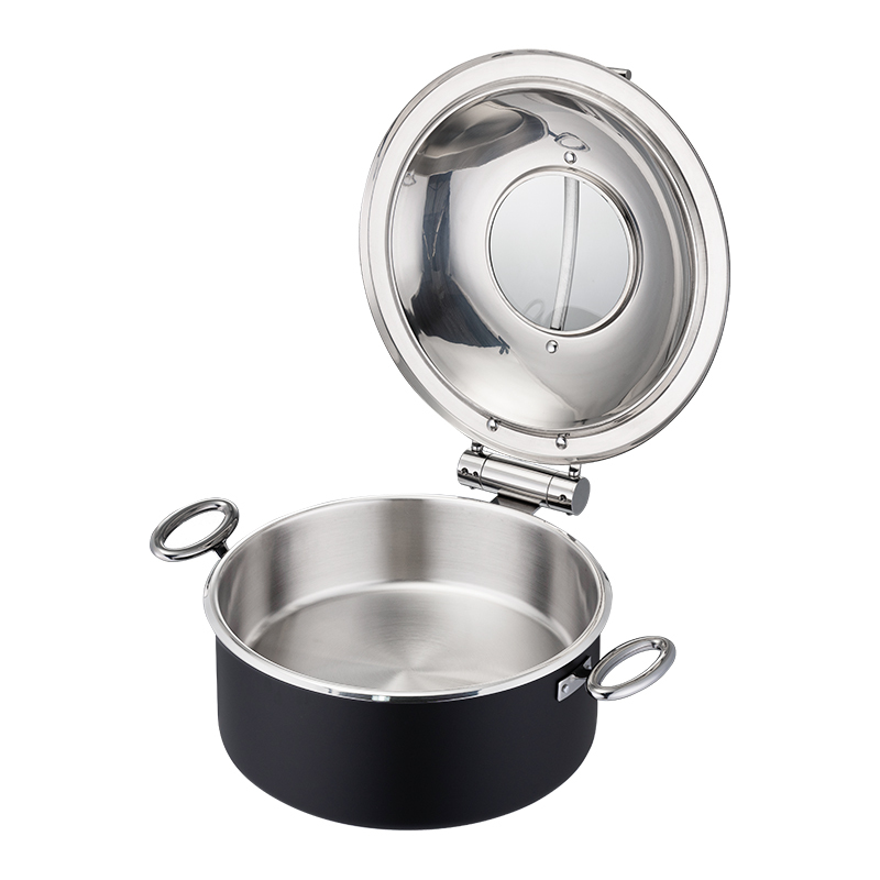 Round Black chafing dish 5.2L
