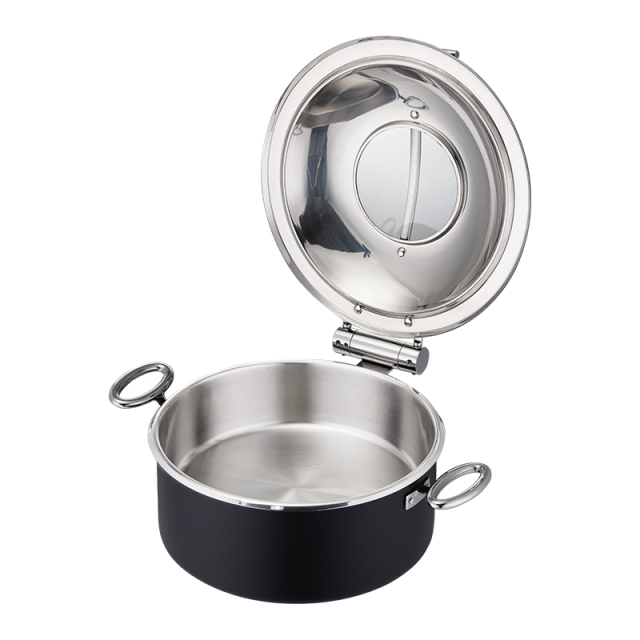 Round Black chafing dish 5.2L