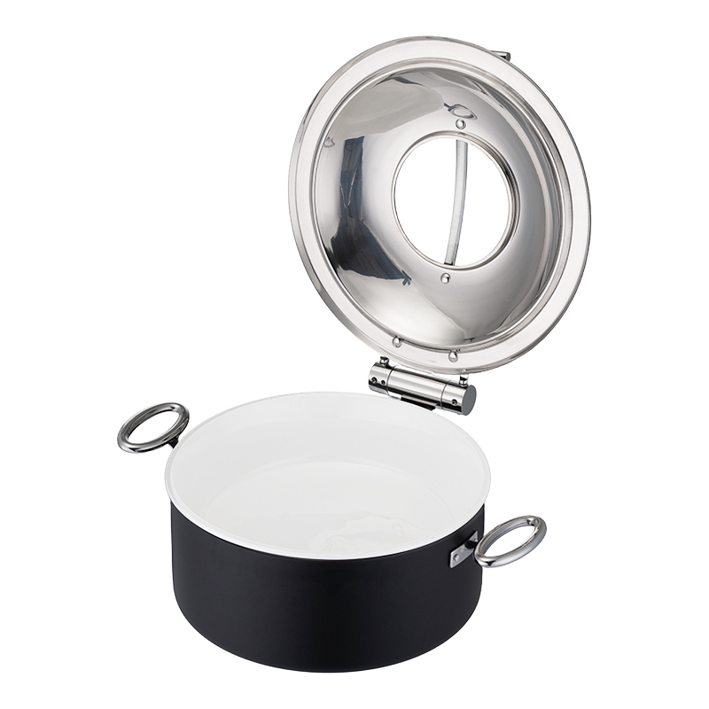 Round Black chafing dish 5.2L