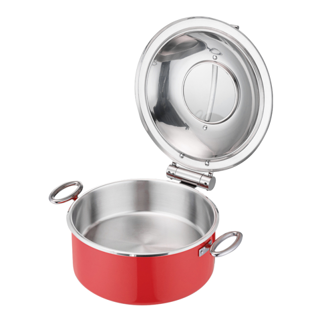 Round Red chafing dish 5.2L