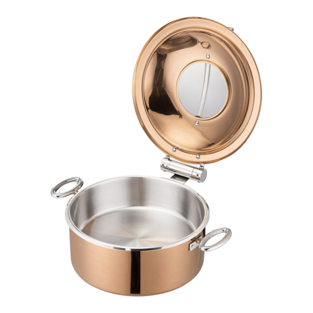 Round Rose Gold chafing dish 5.2L