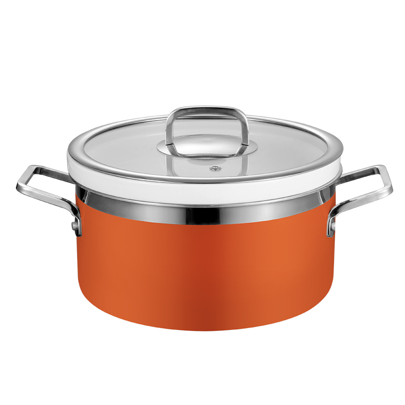28cm Orange   Three-layer steel Chafing Dishes
