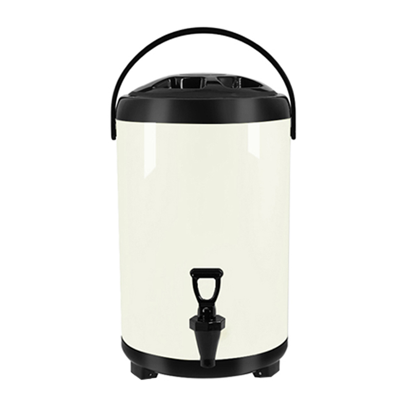 8-12 Liter White Foldable Stainless Steel Milk Tea Bucket with Legs
