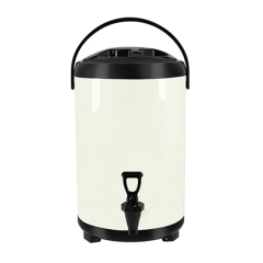 8-12 Liter White Foldable Stainless Steel Milk Tea Bucket with Legs