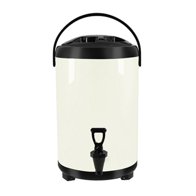 8-12 Liter White Foldable Stainless Steel Milk Tea Bucket with Legs