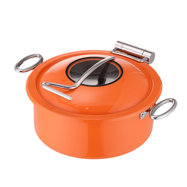Round Orange chafing dish 5.2L
