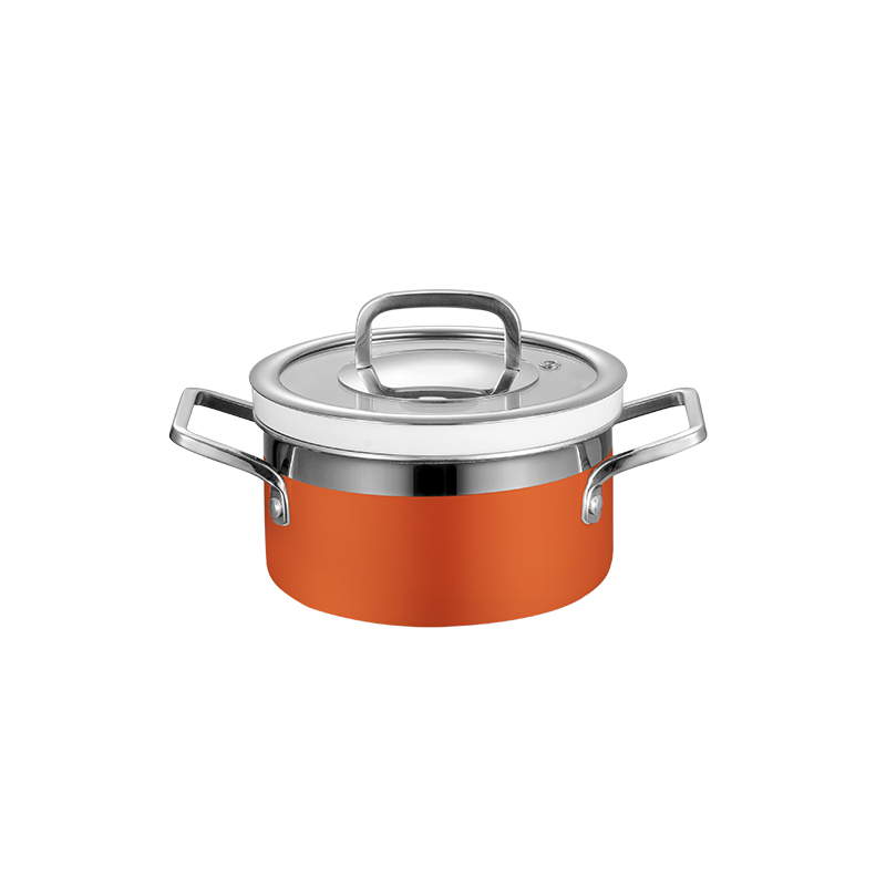 16cm Orange Three-layer steel Chafing Dishes