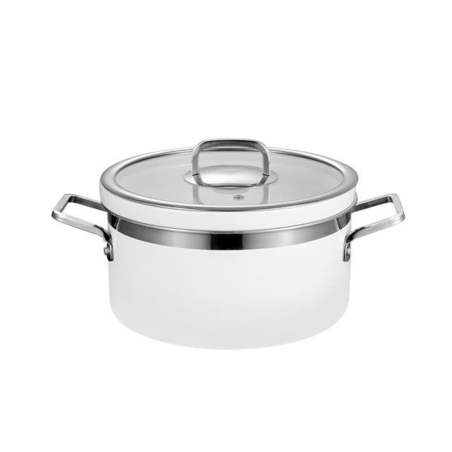 24cm White  Three-layer steel Chafing Dishes