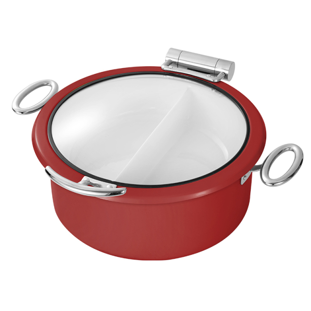 Round Red chafing dish 5L