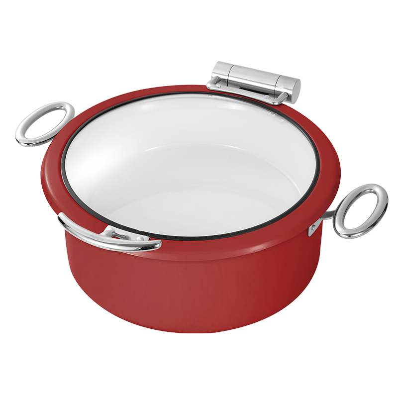 Round Red chafing dish 5L