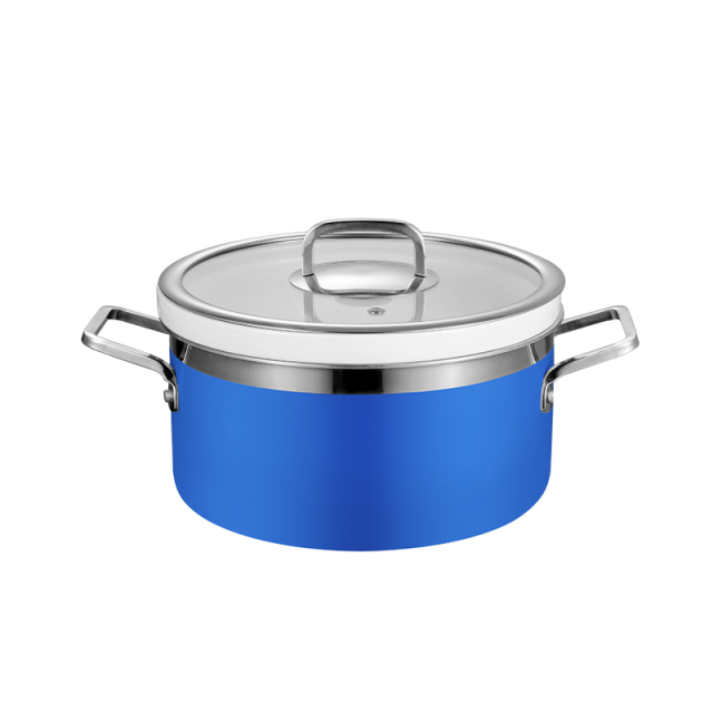 24cm Blue   Three-layer steel Chafing Dishes