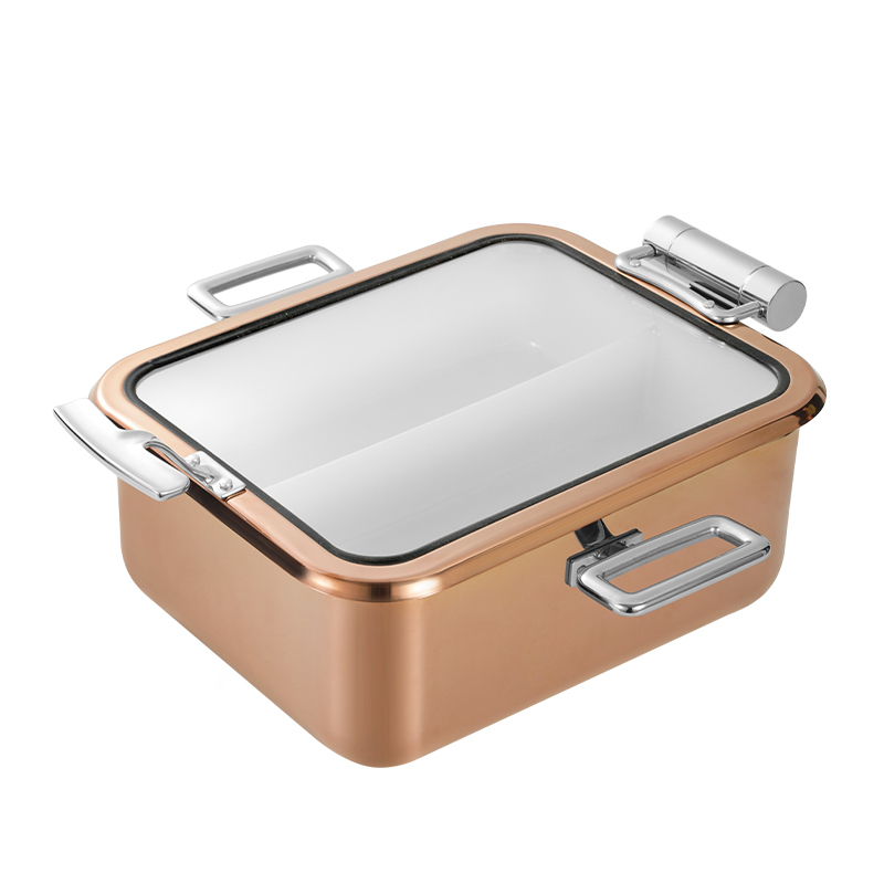 Square Rose Golden  chafing dish 5L
