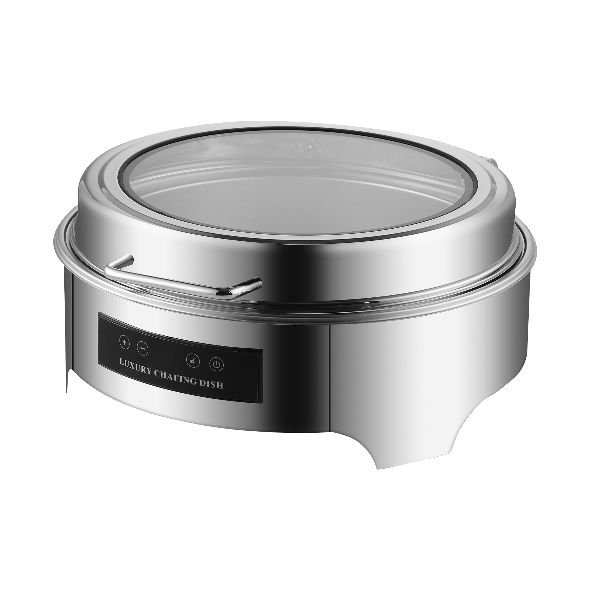 6L Silver Round  Low-Foot Digital Electric Chafing Dish