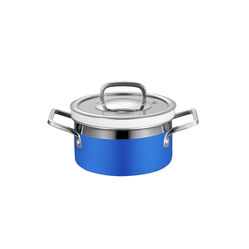 16cm Blue Three-layer steel Chafing Dishes