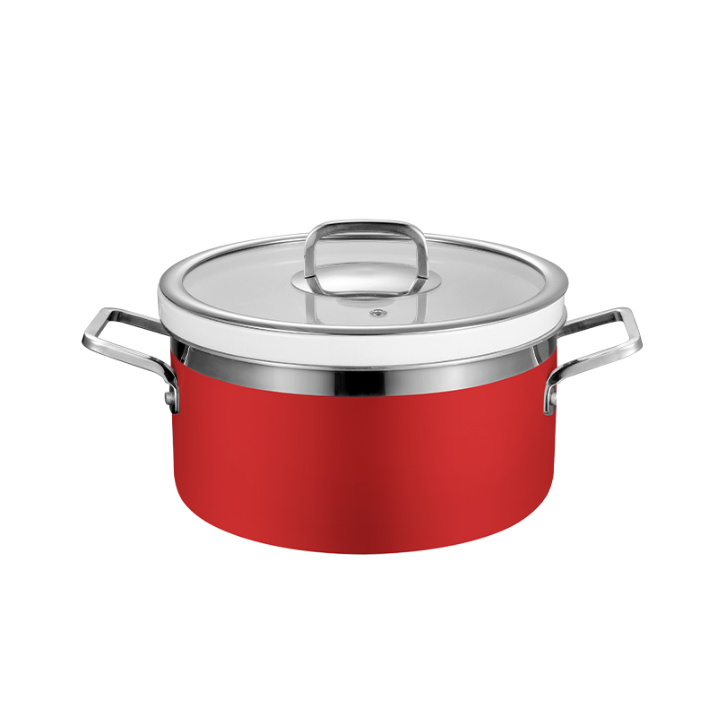24cm  Red   Three-layer steel Chafing Dishes