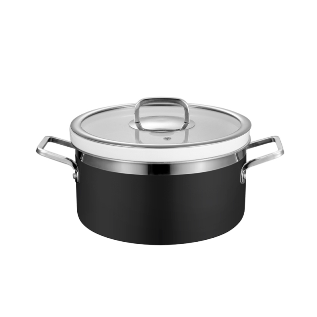 24cm Black Three-layer steel Chafing Dishes
