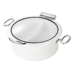 Round White chafing dish 5L