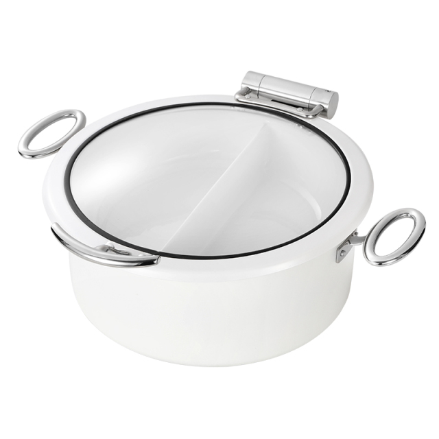 Round White chafing dish 5L