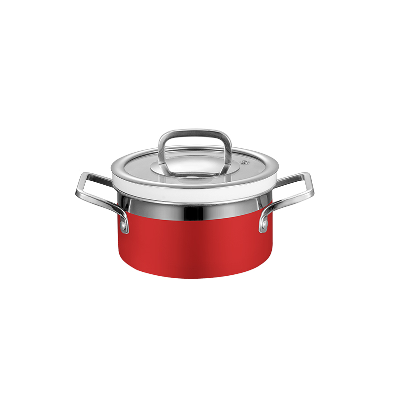 16cm Red Three-layer steel Chafing Dishes