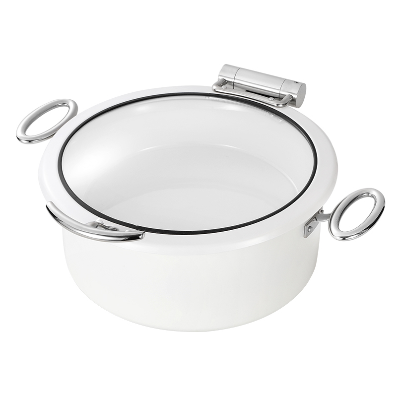 Round White chafing dish 5L