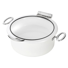 Round White chafing dish 5L