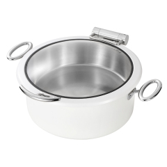 Round White chafing dish 5L