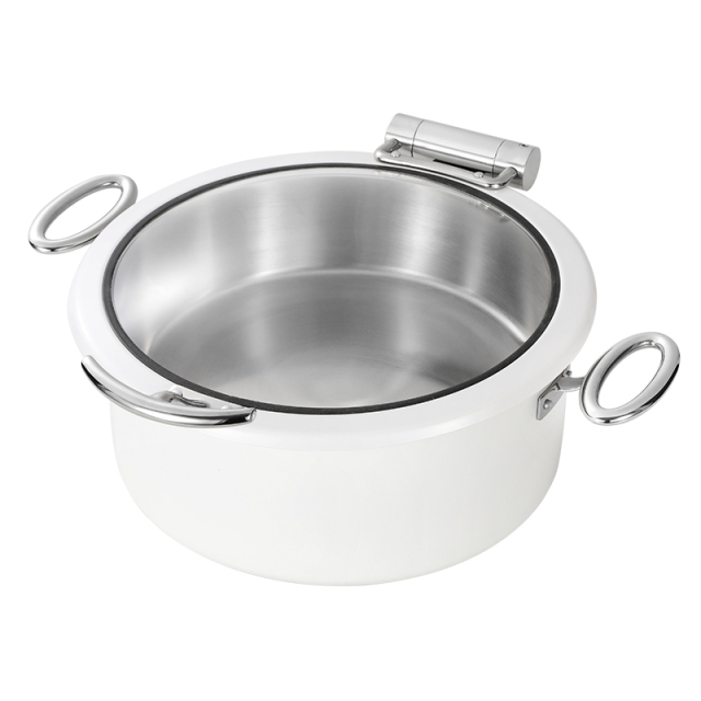 Round White chafing dish 5L