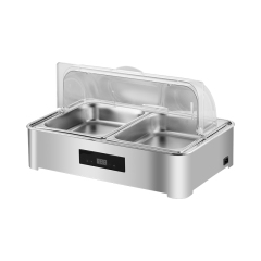 Silver Rectagle Stainless Steel Low-Foot CNC Electric Chafing Dish