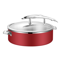 32cm Red  Fish-Shaped Handle Three-Layer Steel Chafing Dish