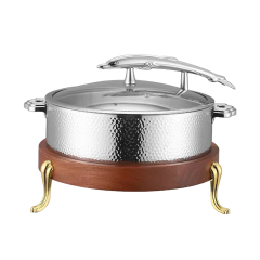 32cm Silver Fish-Shaped Handle Three-Layer Steel Chafing Dish
