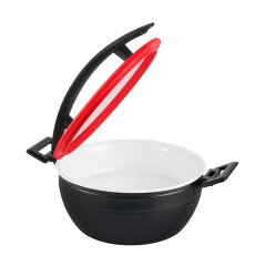 Round Chafer Pot With Silica gel glass lid Wooden handle 5.2L | Color Options