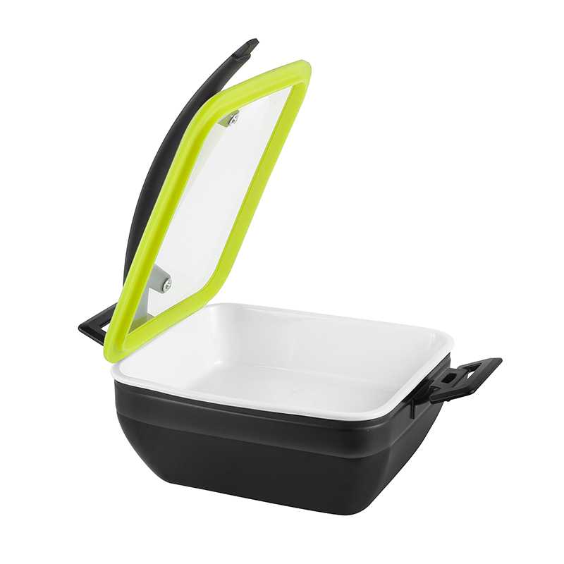 Square Chafer Pot With Silica gel glass lid Wooden handle 5.2L | Color Options