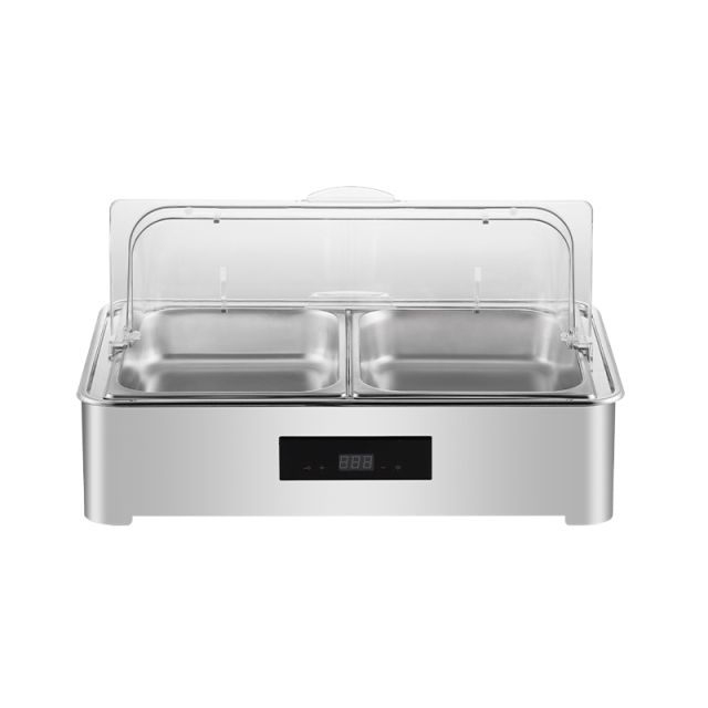 Silver Rectagle Stainless Steel Low-Foot CNC Electric Chafing Dish